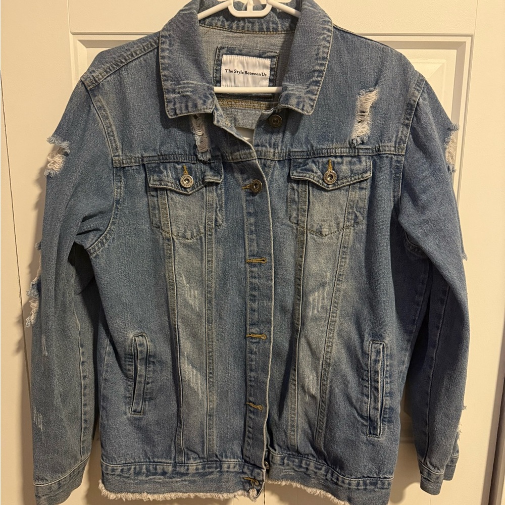 Cavalini Blue Jean Jacket with Graphic Design - Picture 2 of 2